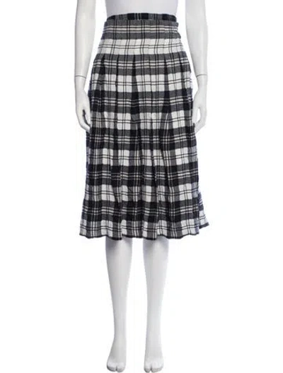 Pre-owned Casey Casey Virgin Wool Midi Length Skirt In Blue
