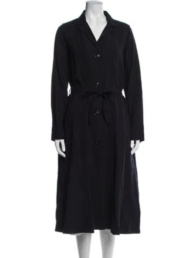 Pre-owned Casey Casey Virgin Wool Trench Coat In Blue