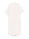 Casey Casey Belted Button-front Dress In Pink