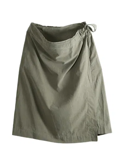 Casey Casey Wrap-style Drawstring Midi Skirt In Green