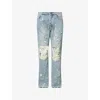 Casey Jean By Jean Vintage Womens Washed Blue Painter Straight-leg Denim Jeans In Blue