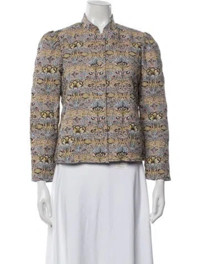 Pre-owned Casey Marks Cashmere Floral Print Jacket W/ Tags In Multi