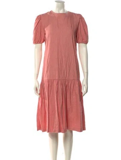 Pre-owned Casey Marks Crew Neck Knee-length Dress In Red