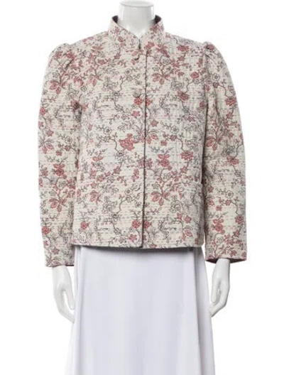 Pre-owned Casey Marks Floral Print Jacket W/ Tags In Purple