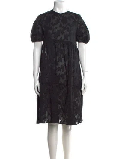 Pre-owned Casey Marks Floral Print Knee-length Dress W/ Tags In Black