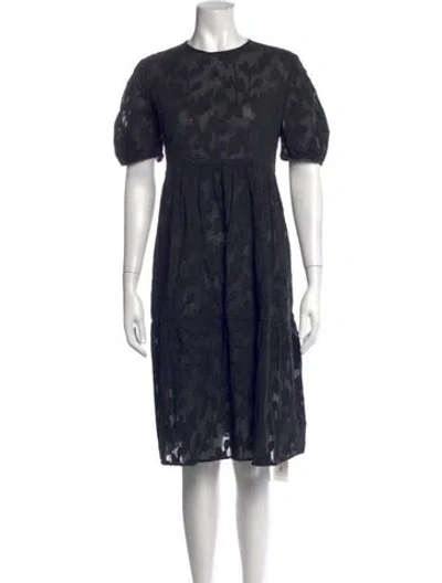 Pre-owned Casey Marks Lace Pattern Knee-length Dress In Black