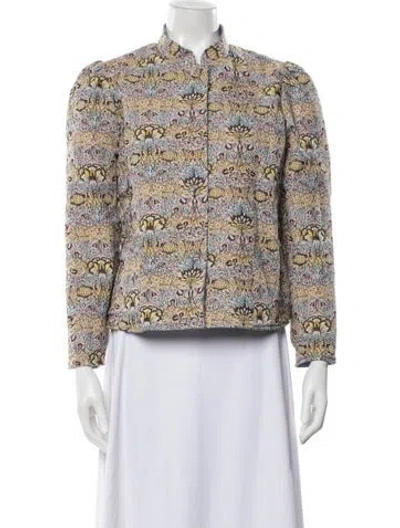 Pre-owned Casey Marks Patterned Jacket W/ Tags In Blue