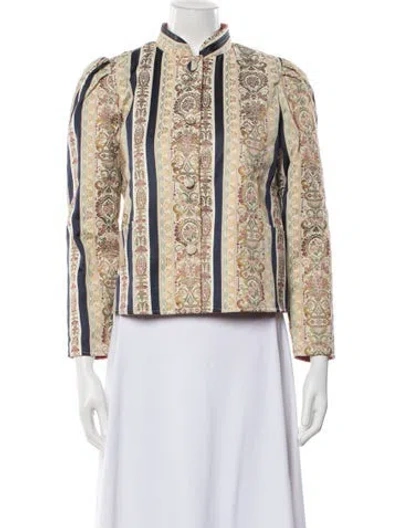 Pre-owned Casey Marks Patterned Jacket W/ Tags In Multi