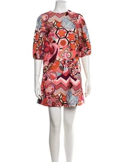 Pre-owned Casey Marks Printed Mini Dress W/ Tags In Pink