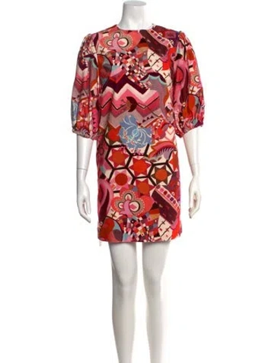 Pre-owned Casey Marks Printed Mini Dress W/ Tags In Pink