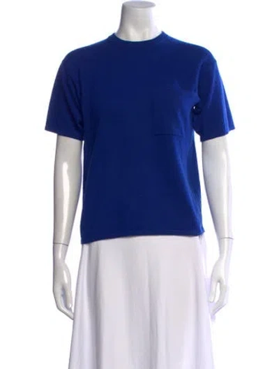 Pre-owned Cashmere Company Cashmere Crew Neck Sweater In Blue
