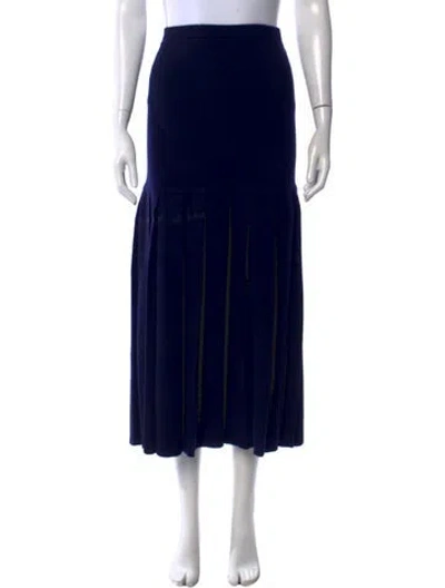 Pre-owned Cashmere Company Cashmere Long Skirt In Blue