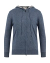 Cashmere Company Man Cardigan Blue Size 38 Wool, Cashmere