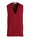 Cashmere Company Man Cardigan Brick Size 46 Wool, Cashmere In Red