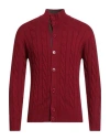 Cashmere Company Man Cardigan Brick Size 40 Wool, Cashmere In Red