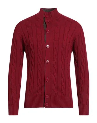 Cashmere Company Man Cardigan Brick Size 40 Wool, Cashmere In Red