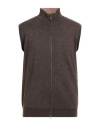 Cashmere Company Man Cardigan Brown Size 38 Wool, Cashmere