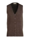 Cashmere Company Man Cardigan Brown Size 44 Wool, Cashmere