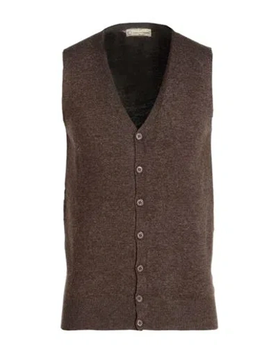 Cashmere Company Man Cardigan Brown Size 44 Wool, Cashmere In Brown