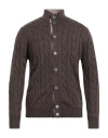 Cashmere Company Man Cardigan Dark Brown Size 40 Wool, Cashmere