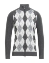 Cashmere Company Man Cardigan Lead Size 40 Wool, Cashmere, Nylon, Silk In Grey