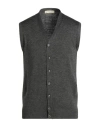 Cashmere Company Man Cardigan Lead Size 38 Wool, Cashmere, Silk, Nylon In Grey