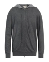 Cashmere Company Man Cardigan Lead Size 46 Wool, Cashmere In Grey
