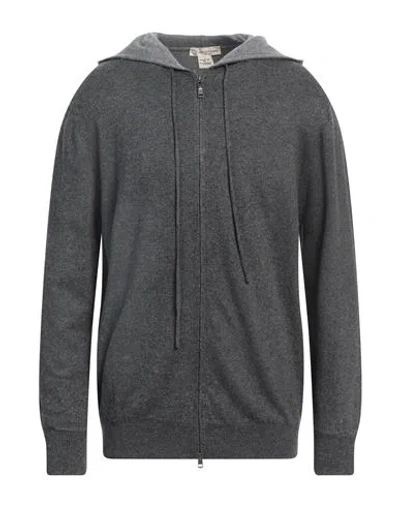 Cashmere Company Man Cardigan Lead Size 46 Wool, Cashmere In Grey
