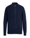 Cashmere Company Man Cardigan Navy Size 46 Wool, Cashmere In Blue