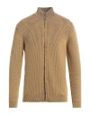 Cashmere Company Man Cardigan Ocher Size 38 Wool, Alpaca Wool In Yellow