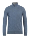 Cashmere Company Man Cardigan Pastel Blue Size 36 Wool, Cashmere