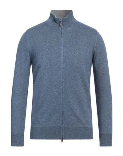 Cashmere Company Man Cardigan Pastel Blue Size 36 Wool, Cashmere In Blue