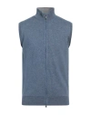 Cashmere Company Man Cardigan Pastel Blue Size 38 Wool, Cashmere