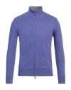 Cashmere Company Man Cardigan Purple Size 36 Wool, Cashmere