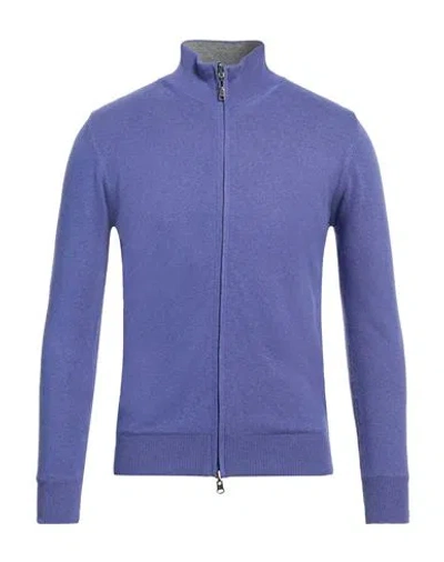 Cashmere Company Man Cardigan Purple Size 36 Wool, Cashmere In Purple