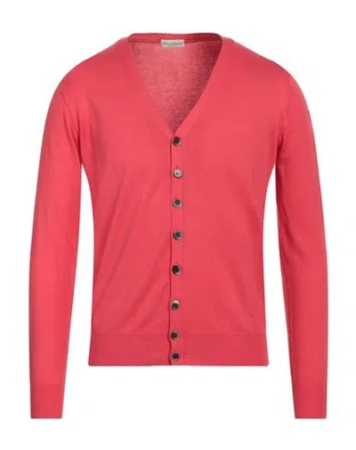 Cashmere Company Man Cardigan Red Size 46 Cotton, Cashmere, Silk
