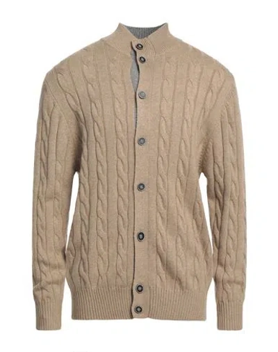 Cashmere Company Man Cardigan Sand Size 44 Wool, Cashmere In Beige
