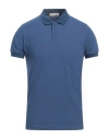 Cashmere Company Man Polo Shirt Blue Size 36 Cotton, Elastane