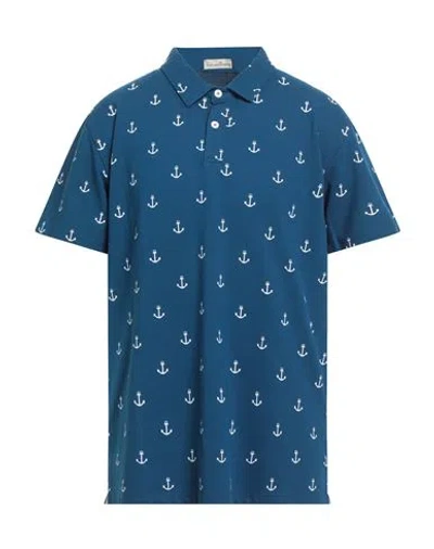 Cashmere Company Man Polo Shirt Navy Size 44 Cotton In Blue