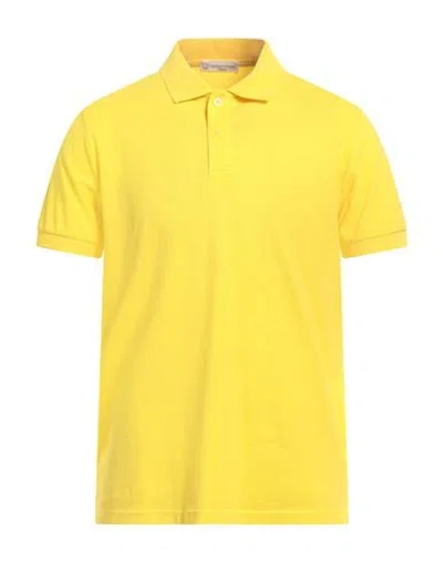 Cashmere Company Man Polo Shirt Yellow Size 44 Cotton, Elastane