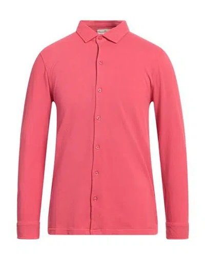 Cashmere Company Man Shirt Coral Size 38 Cotton In Red