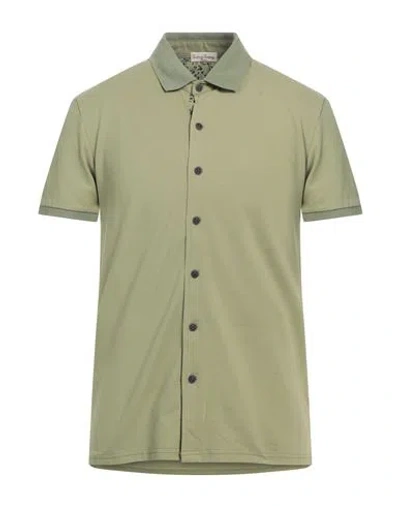 Cashmere Company Man Shirt Military Green Size 44 Cotton