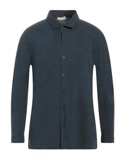 Cashmere Company Man Shirt Navy Blue Size 42 Cotton