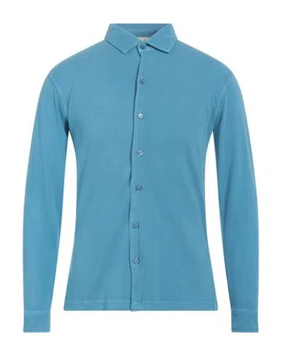 Cashmere Company Man Shirt Pastel Blue Size 36 Cotton