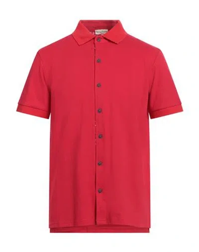 Cashmere Company Man Shirt Red Size 42 Cotton