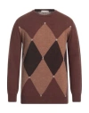 Cashmere Company Man Sweater Brown Size 46 Wool In Brown