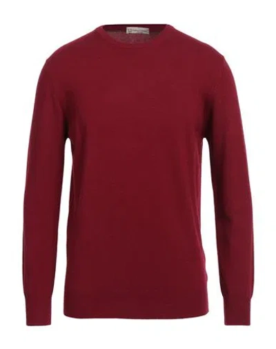 Cashmere Company Man Sweater Burgundy Size 38 Wool, Cashmere In Red