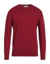 Cashmere Company Man Sweater Burgundy Size 46 Wool, Cashmere In Red