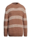 CASHMERE COMPANY CASHMERE COMPANY MAN SWEATER CAMEL SIZE 44 WOOL