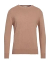 Cashmere Company Man Sweater Camel Size 46 Wool, Cashmere